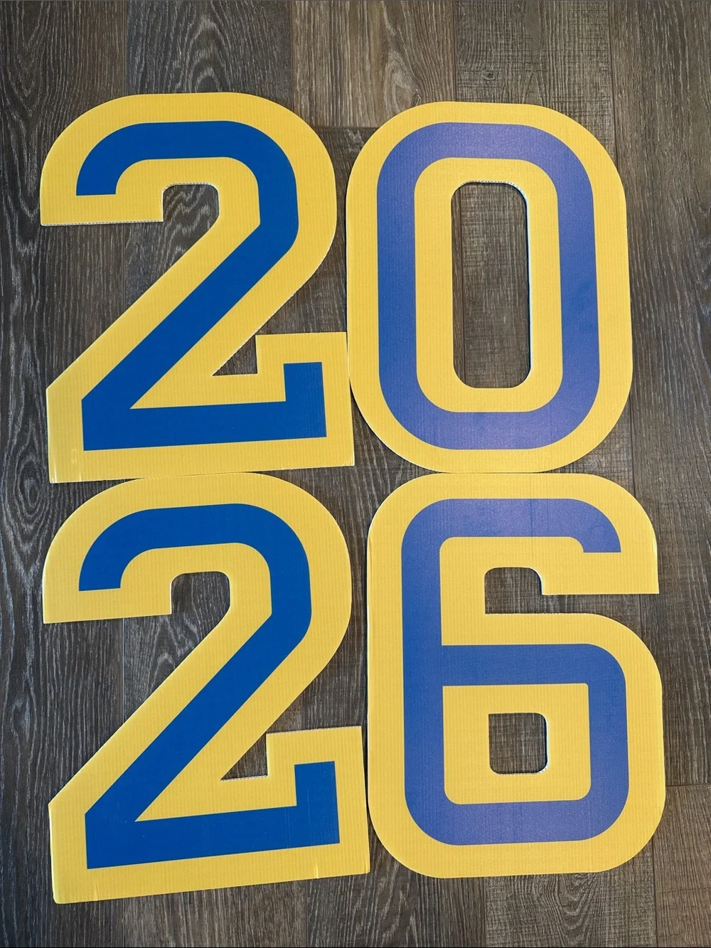 Graduation Yard Sign Set - Blue & Yellow 2026 GRAD